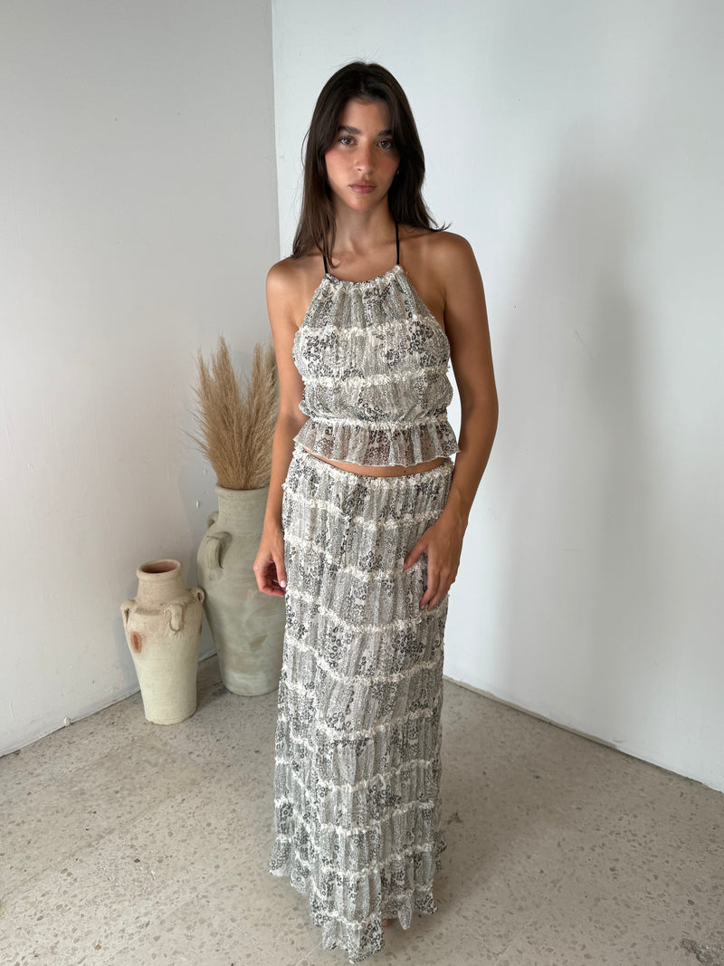 Crinkle Top & Maxi Skirt Set