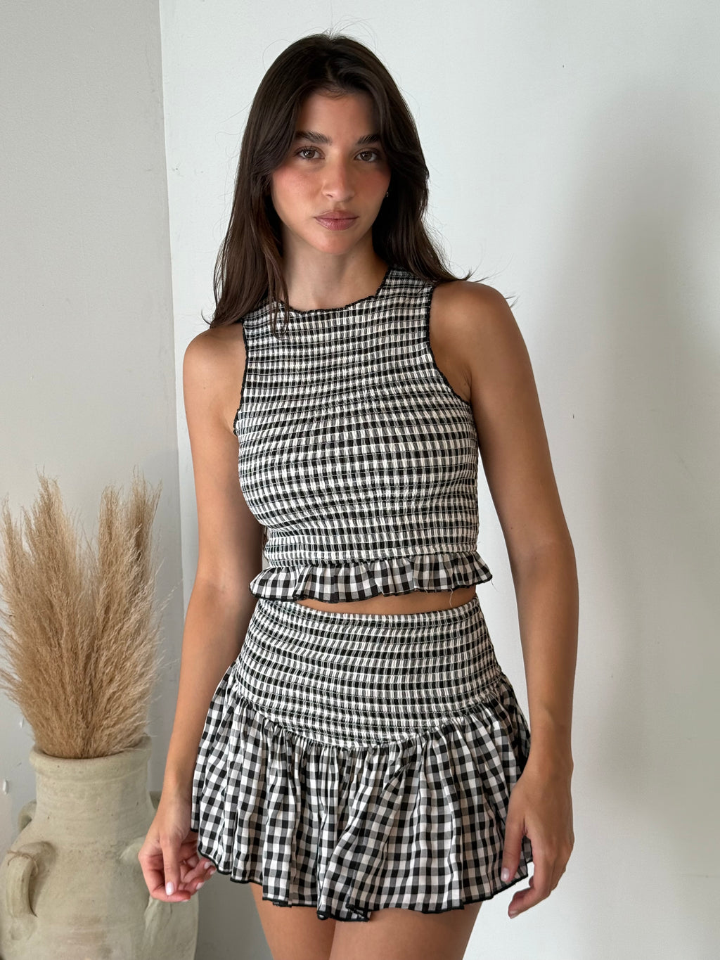 Checkered Smocked Set