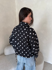 Polka Black Button Jacket