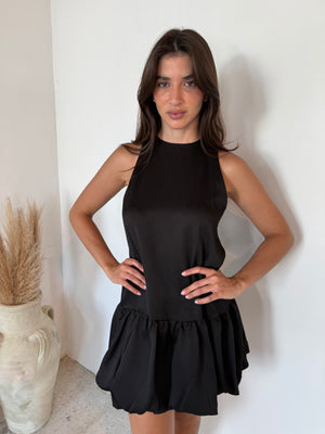 Hammered Satin Bubble Dress