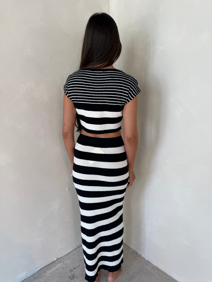 Stripe Top & Skirt Set