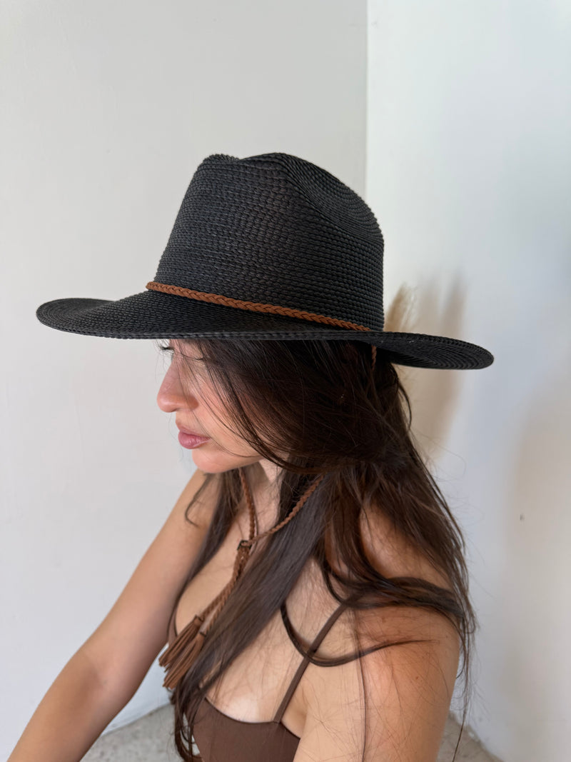 Braided Tassel Cord Straw Hat