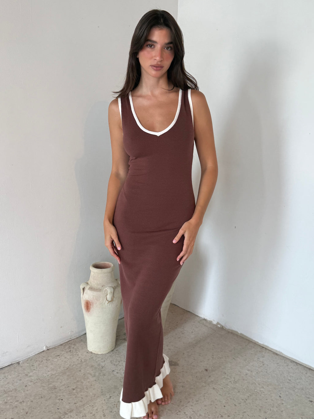 Frill Hem Maxi Dress