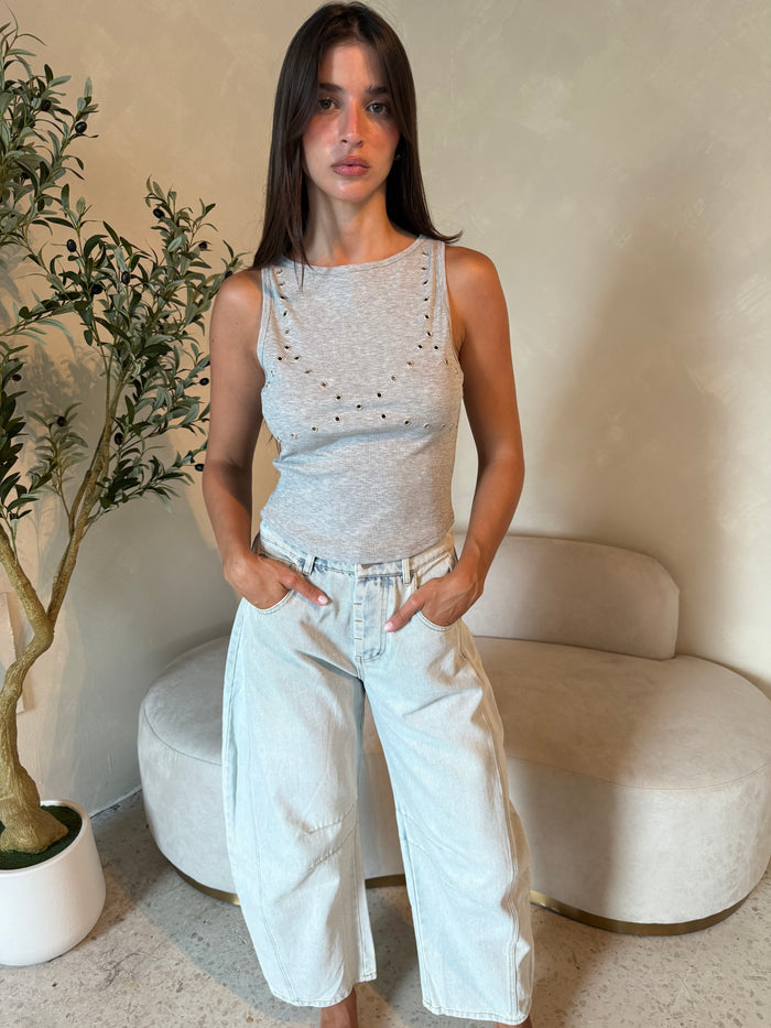 Light Wash Barrel Jeans
