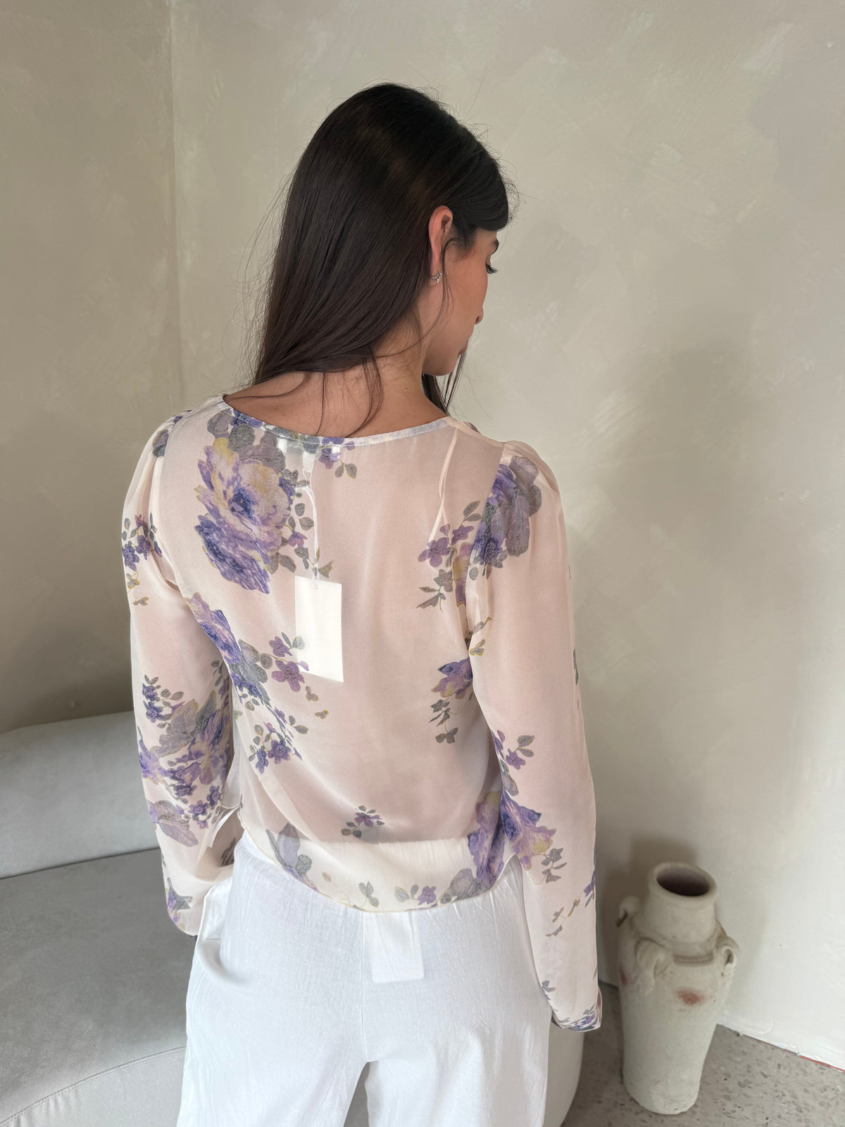 Lavender Cream LS Flare Top