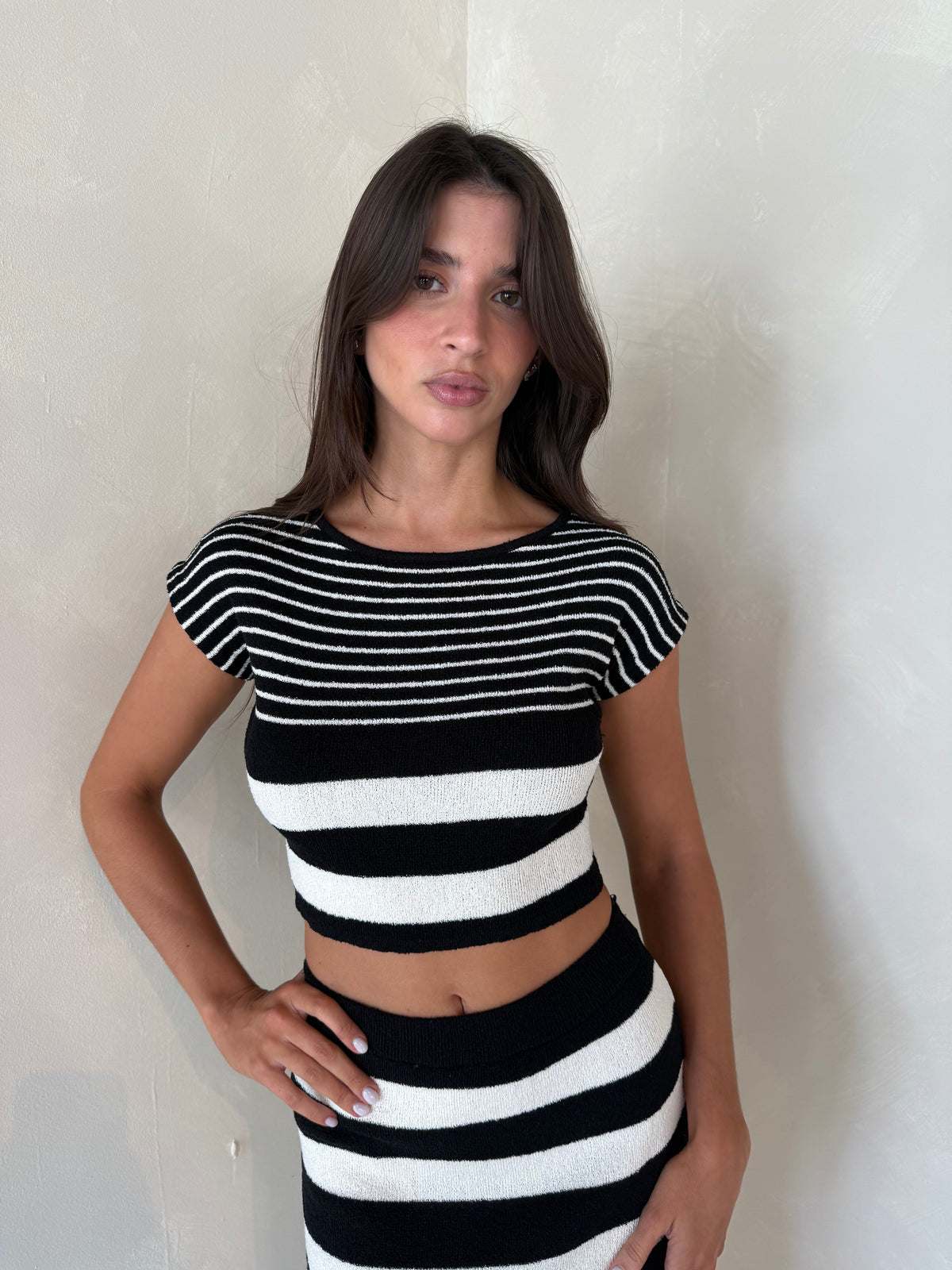 Stripe Top & Skirt Set