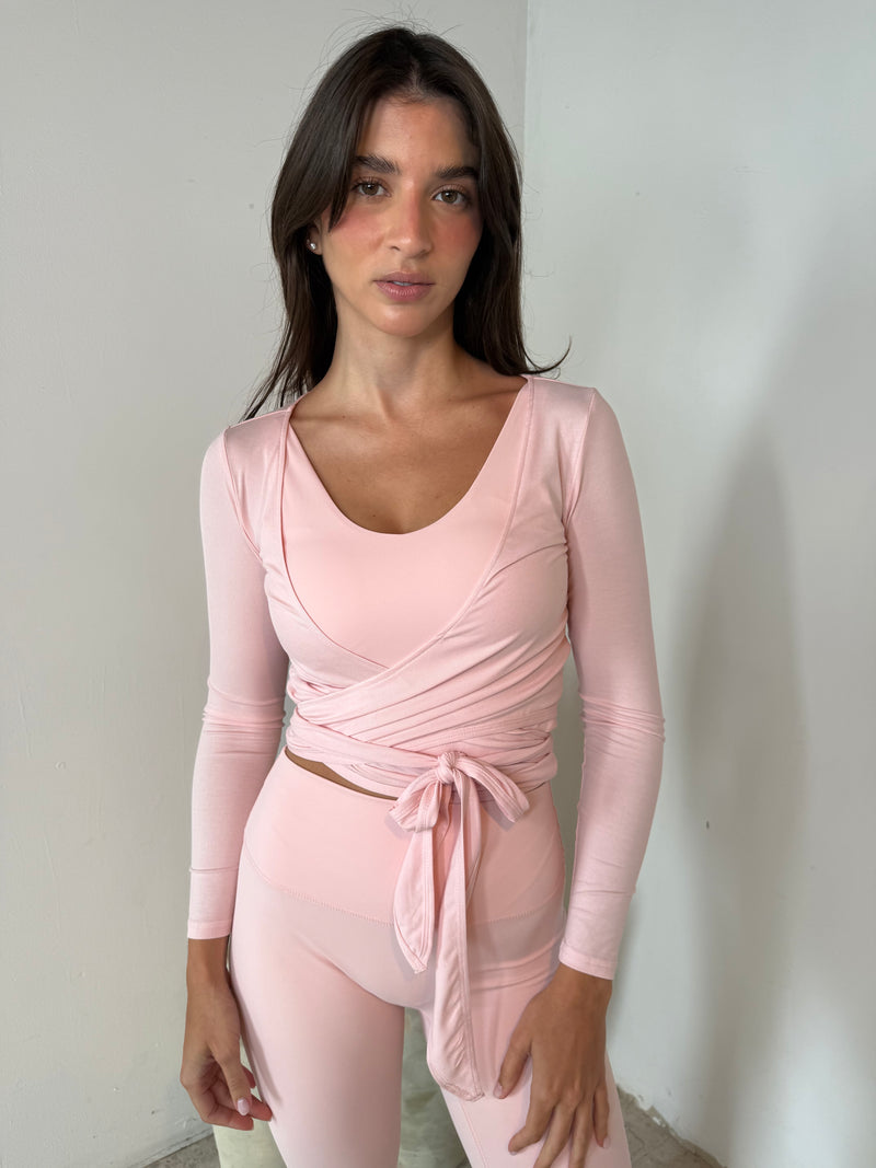 Ballet Pink LS Wrap Top