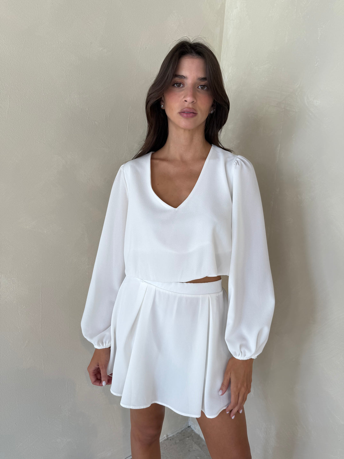 White LS & Skort Set