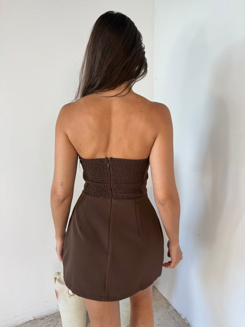 Coffee Tube Mini Dress