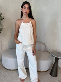 Ecru Halter Top & Pant Set