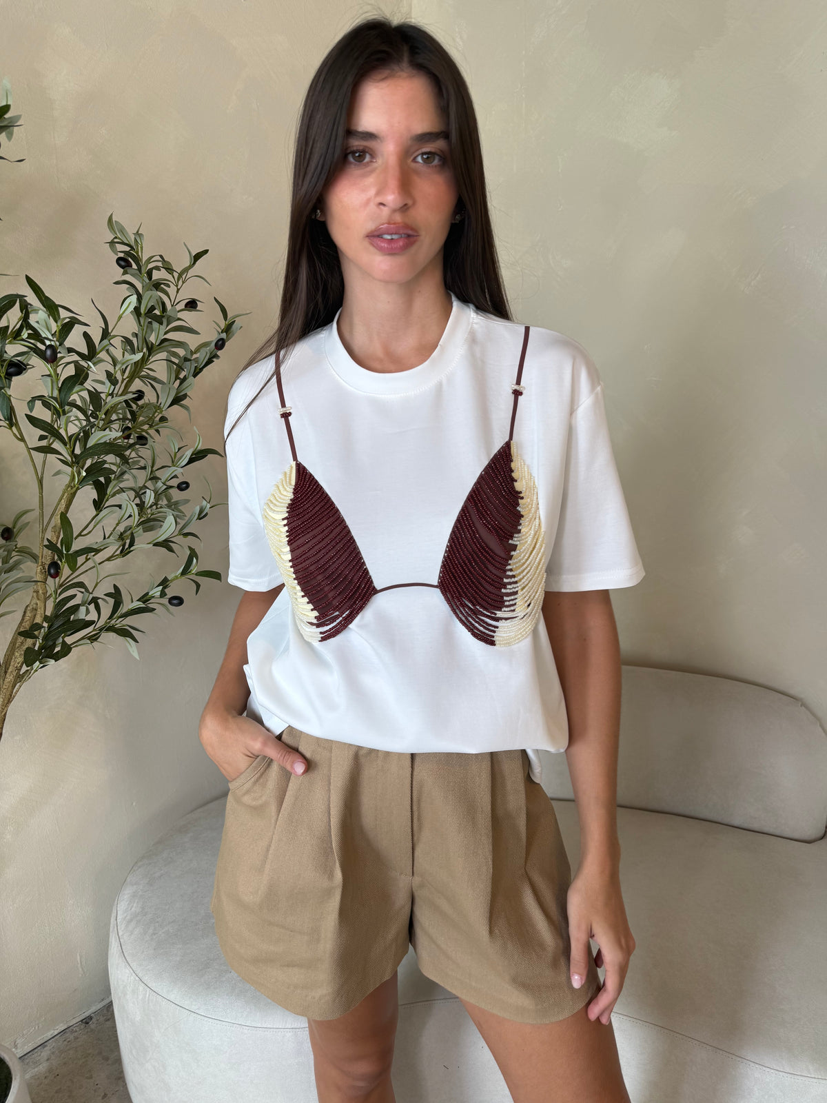 Tan Twill Shorts