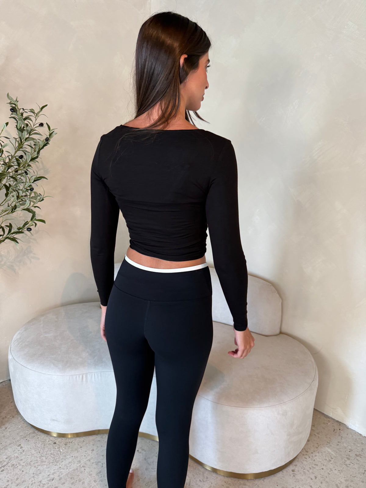 Black Wrap LS Top