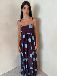 Mesh Polka Maxi Dress
