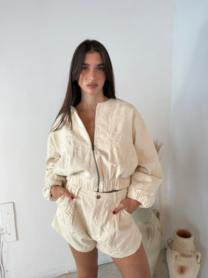 Floral Jacquard Shorts