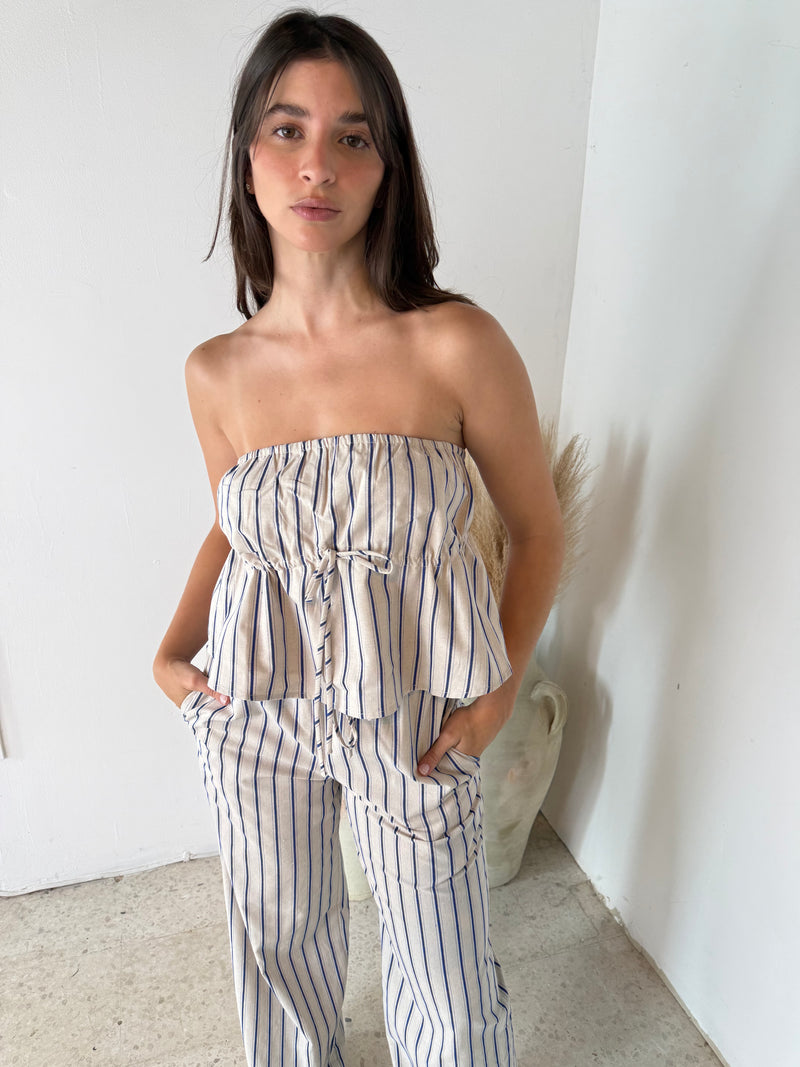 Stripe Tube Top & Pant Set