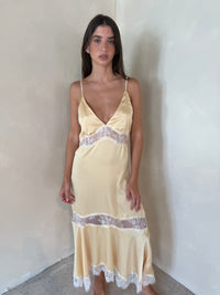 Satin Lace Strappy Dress