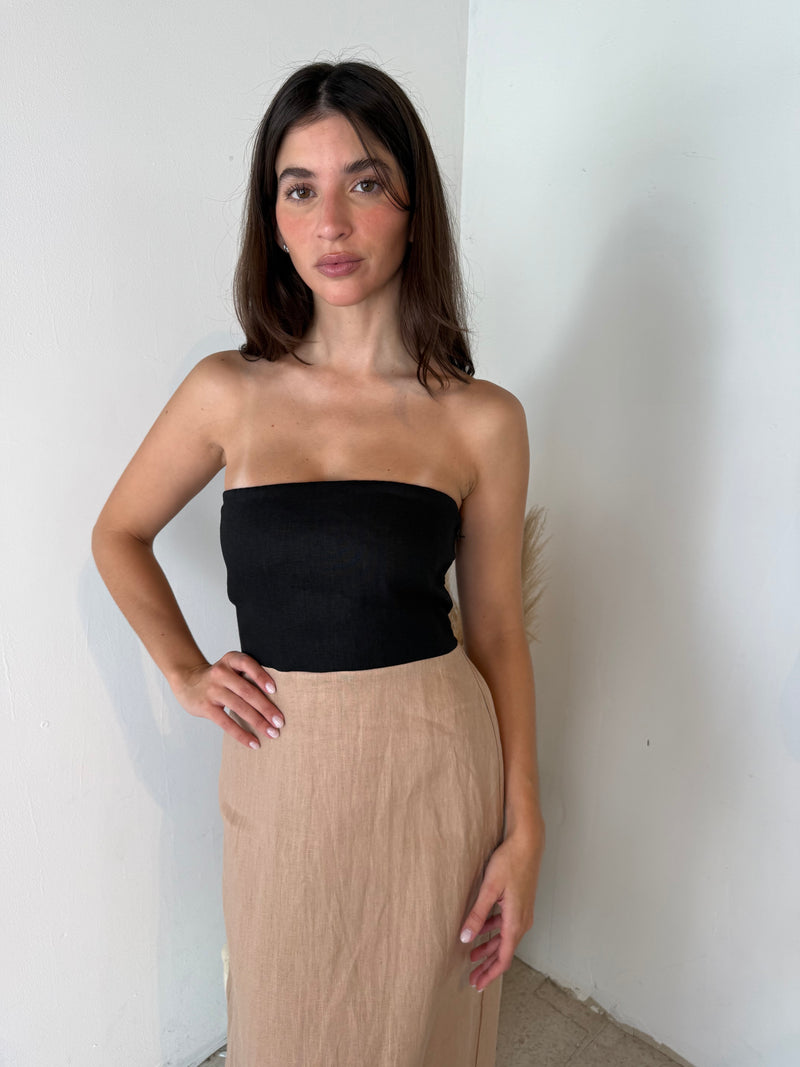 Linen Two Tone Tube Dress