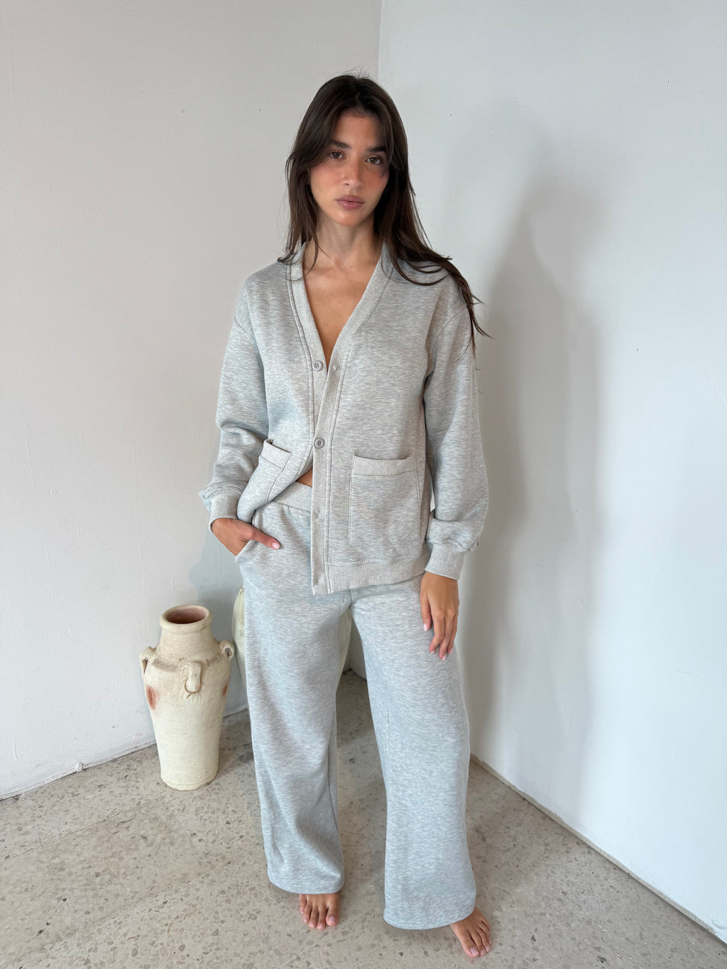 Heather Grey Cardigan & Lounge Pant