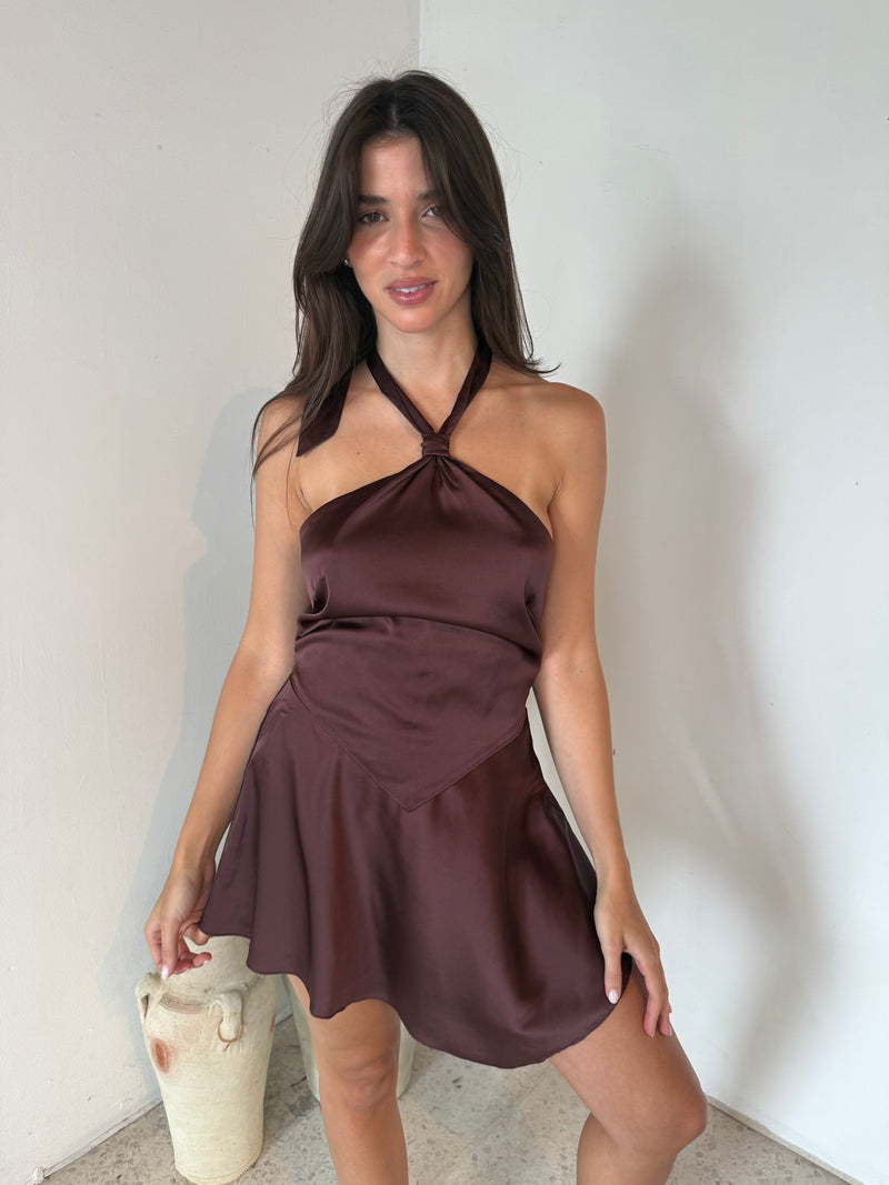 Satin Top & Mini Skirt Set