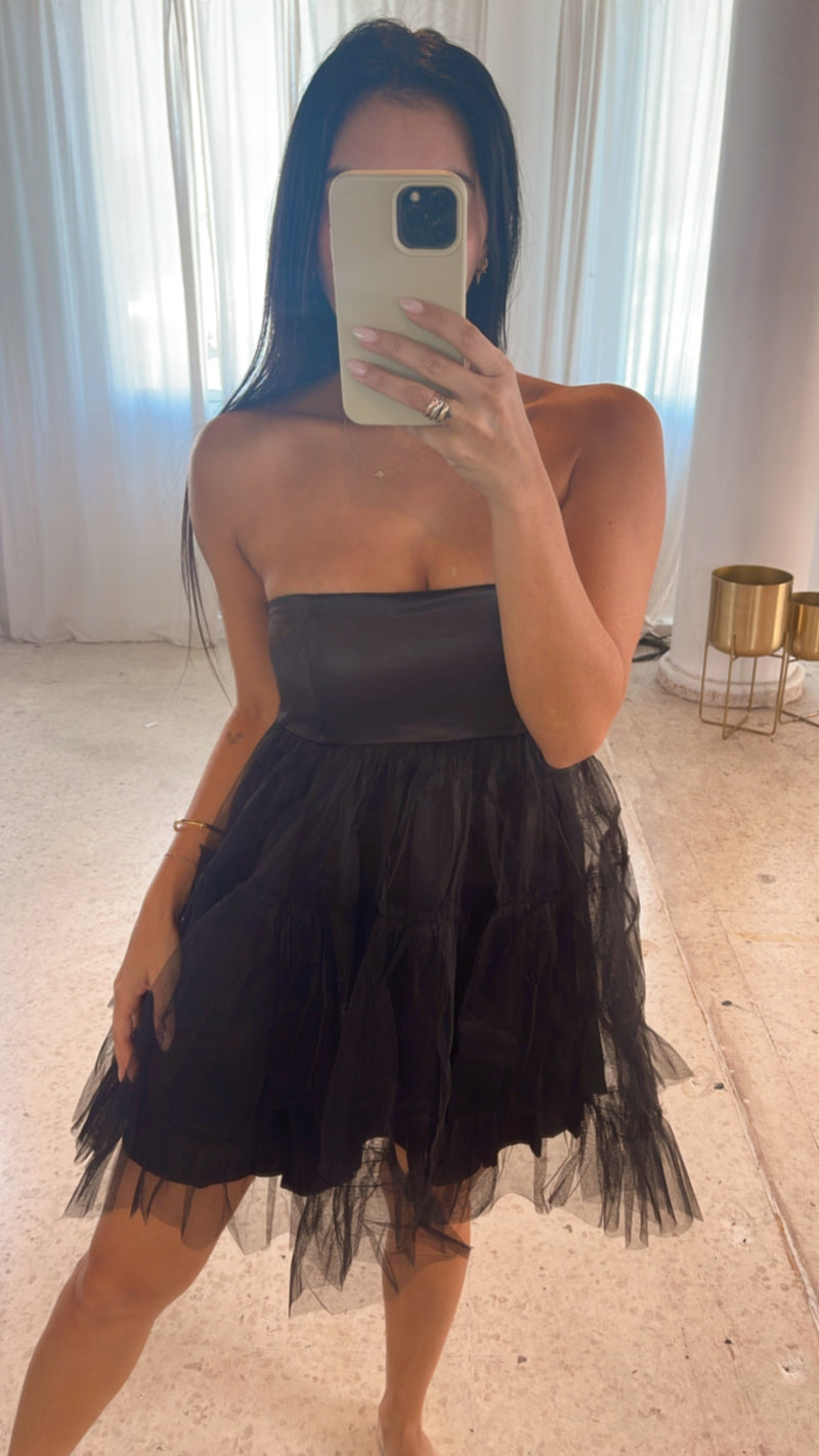 Tulle Black Mini Dress