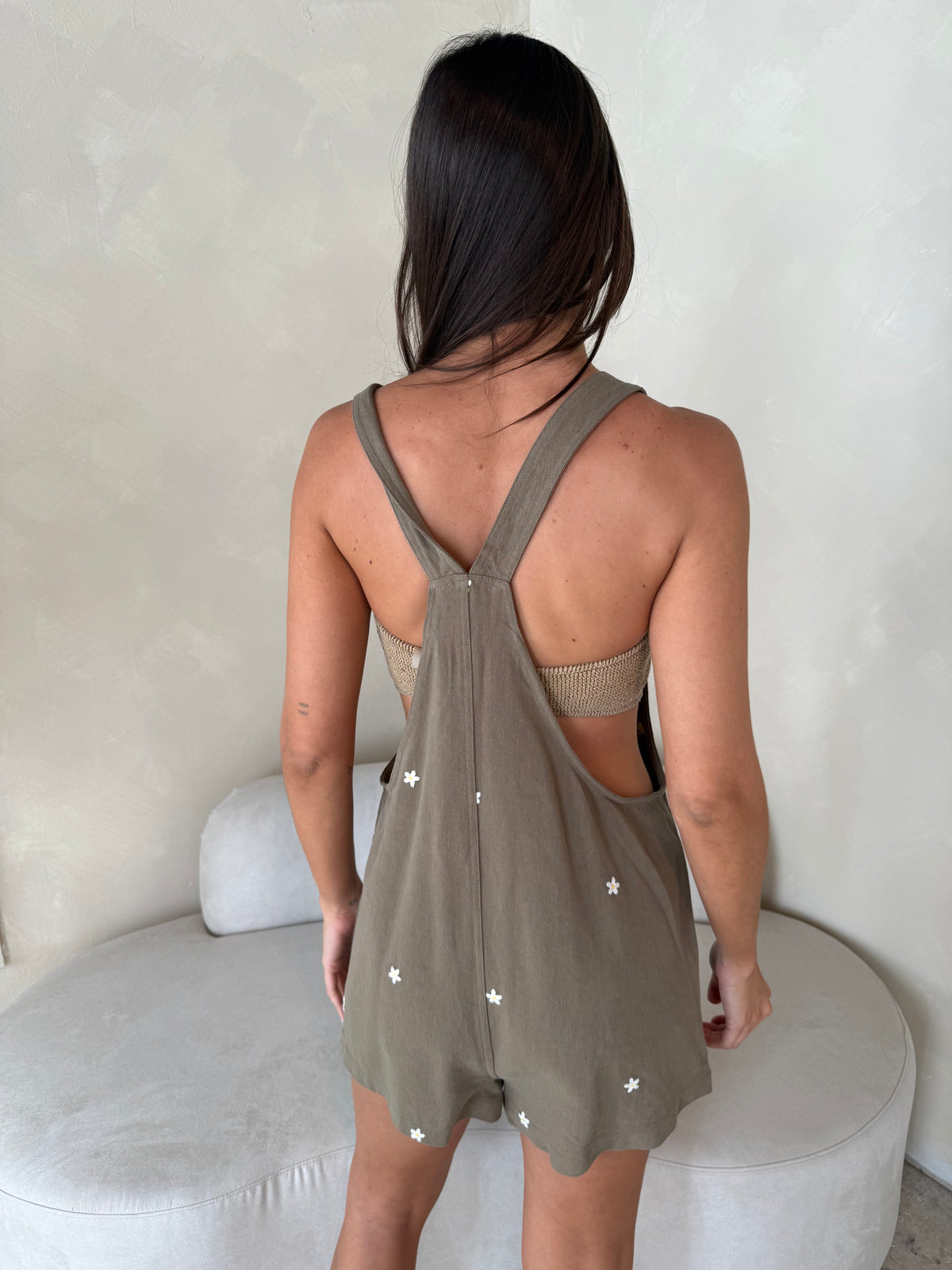 Floral Olive Romper