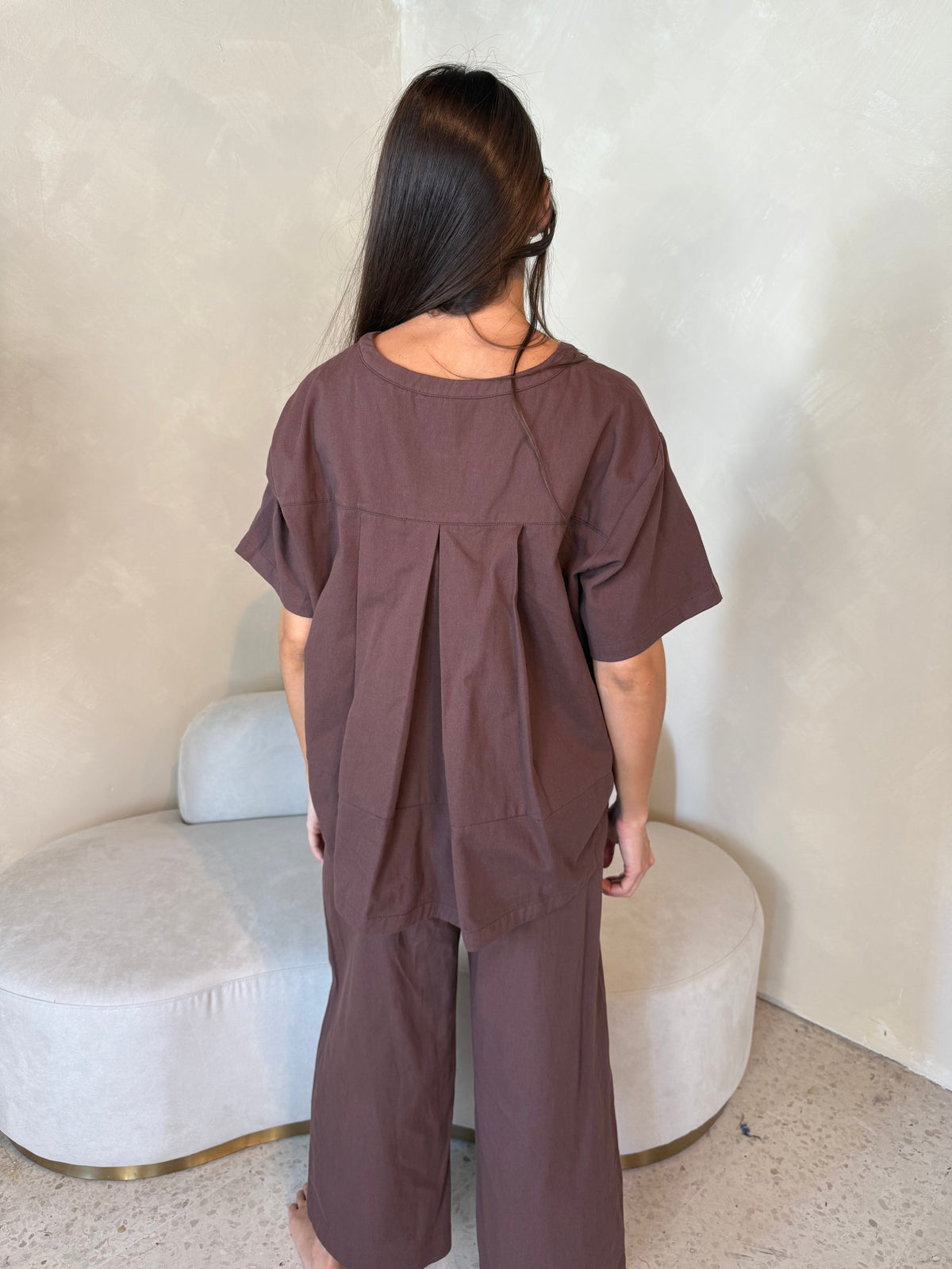 Brown SS Top & Pant Set