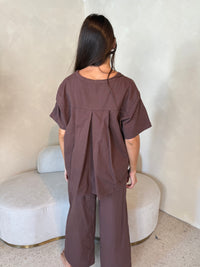 Brown SS Top & Pant Set