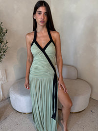 Mint Draped Maxi Dress