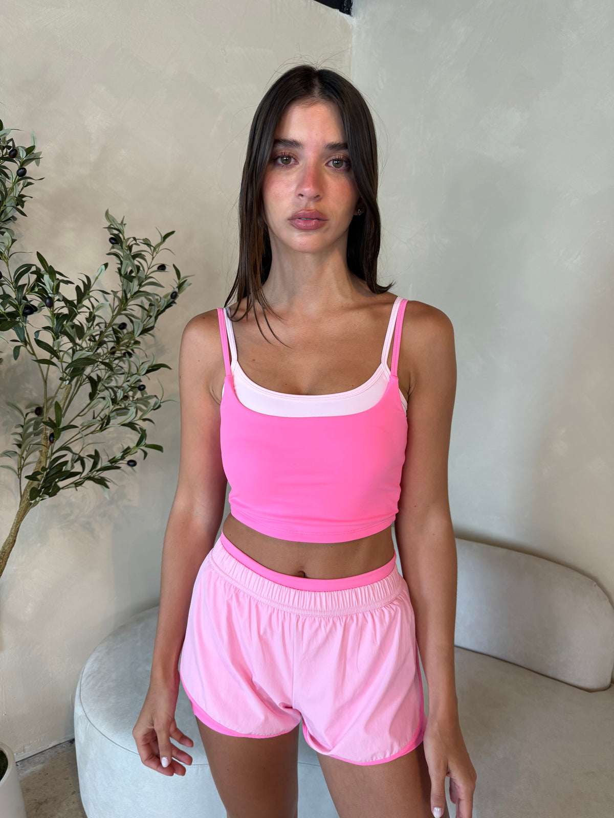 Pink Layered Top & Short Set