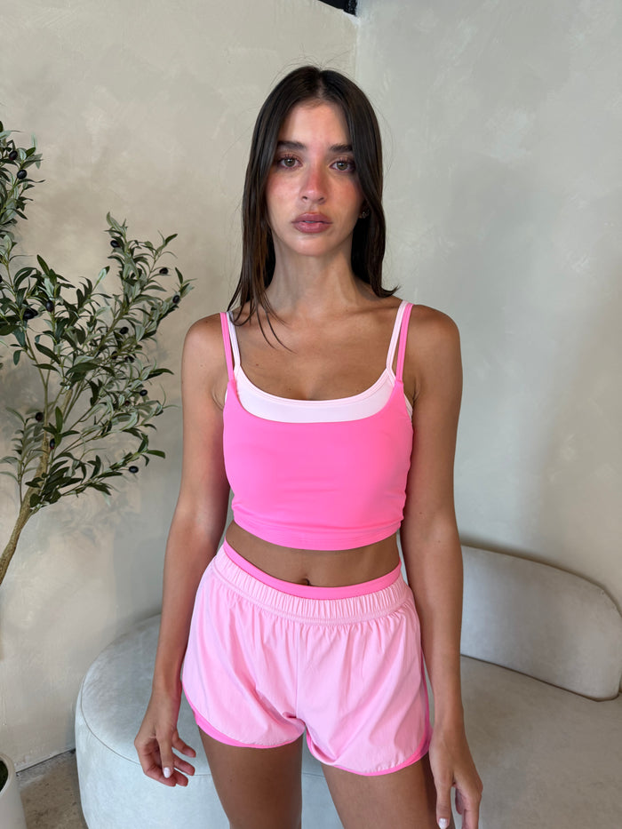 Pink Layered Top & Short Set