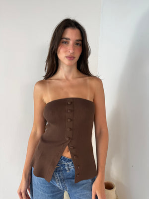 Front Button Tube Top