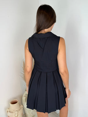 Navy Collar Mini Dress