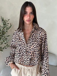 Leopard Bubble Hem Jacket