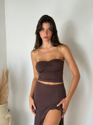 Shirred Tube Top & Ruffle Skirt Set