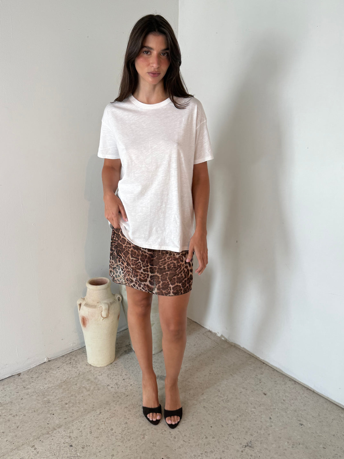 Leopard Mesh Skirt