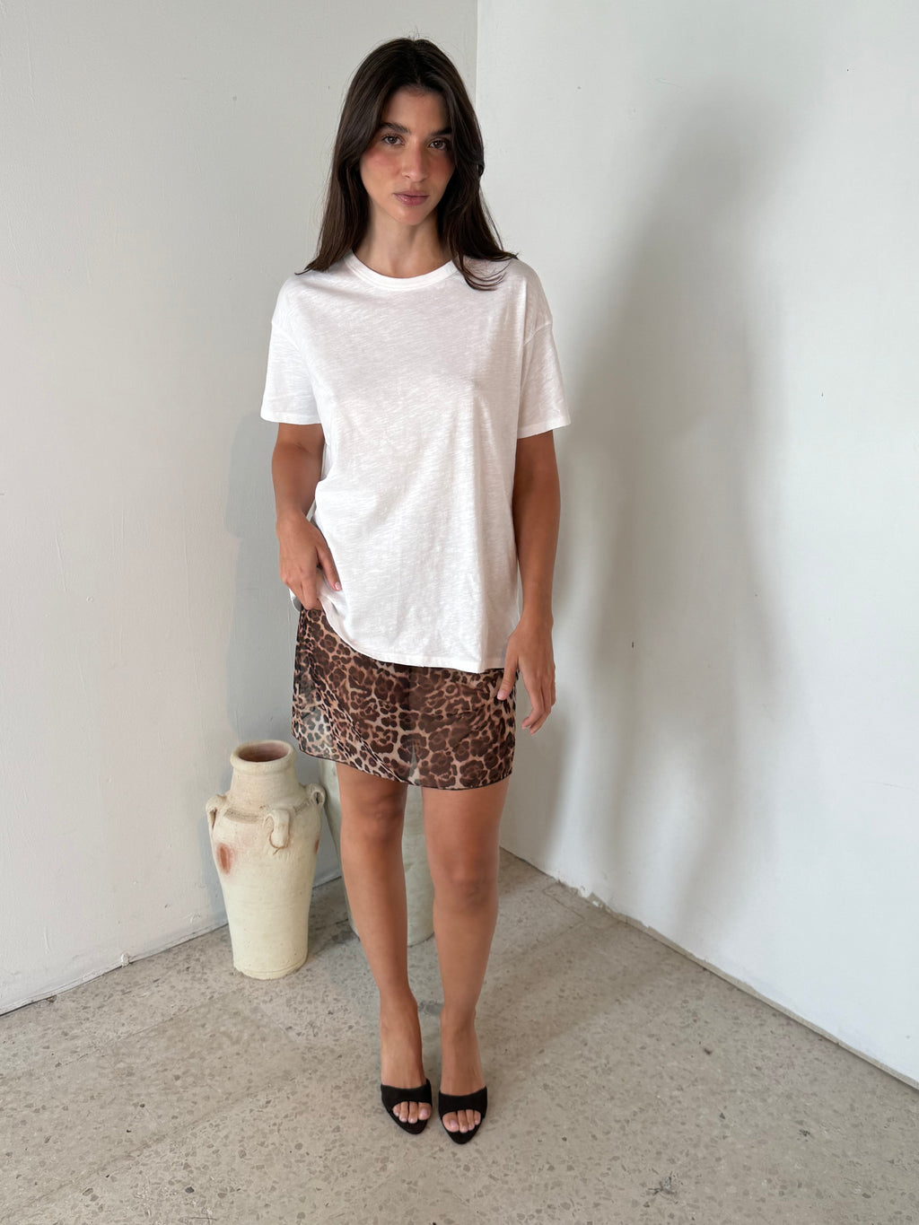 Leopard Mesh Skirt
