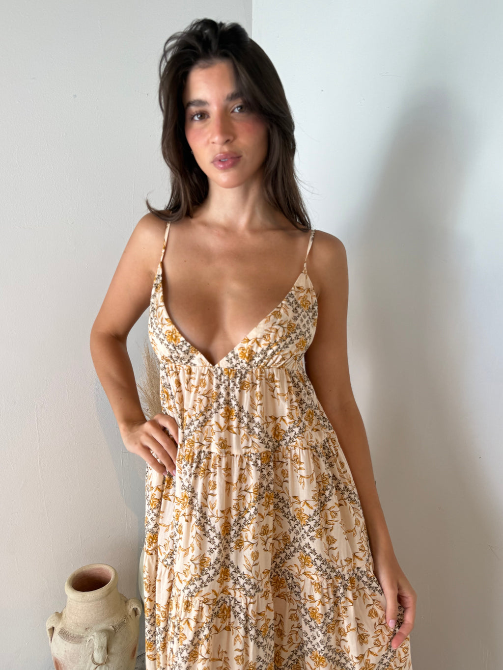 Yellow Floral Maxi Dress