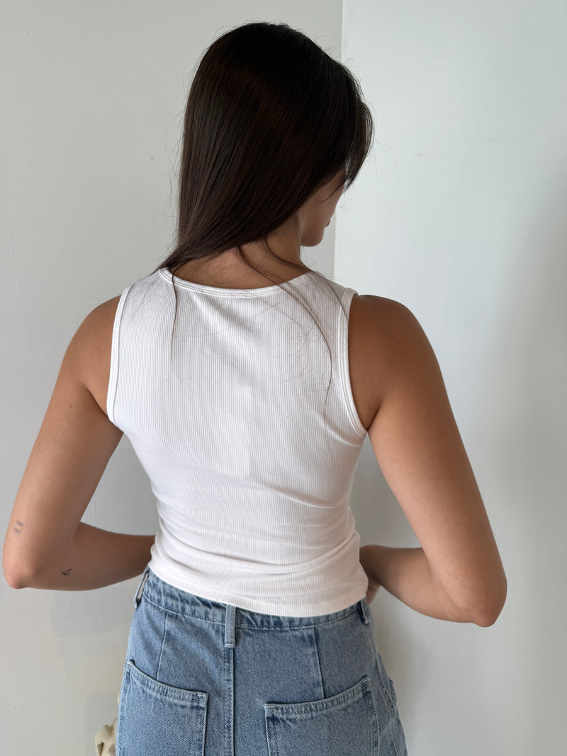 Martini Embroidered Tank Top