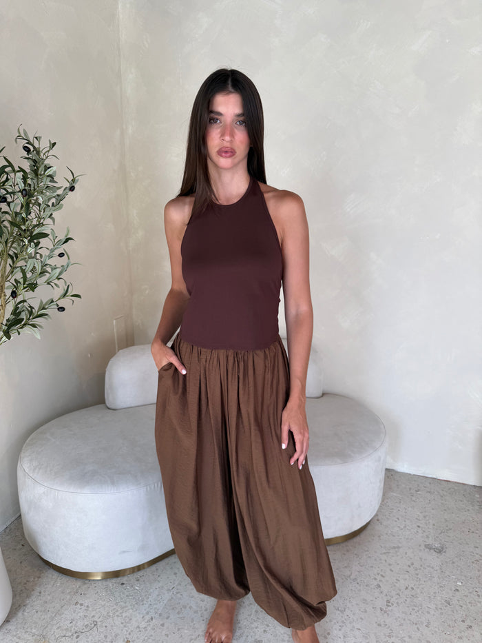 Walnut Elastic Pants