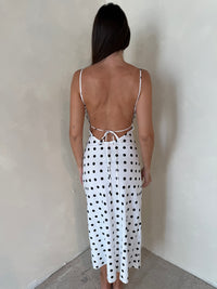 Polka Linen Midi Dress