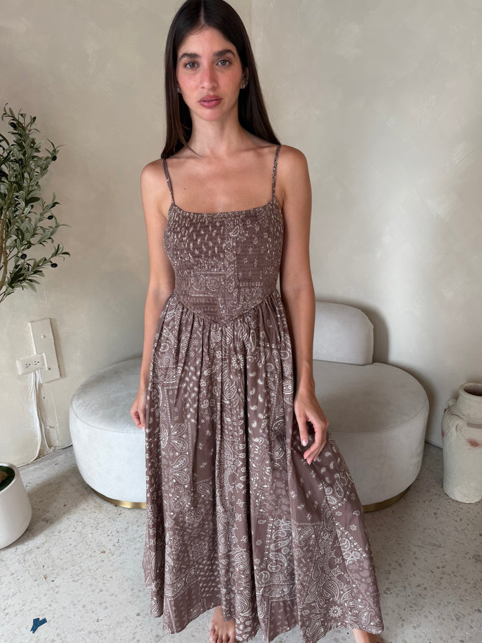 Smocked Paisley Dress