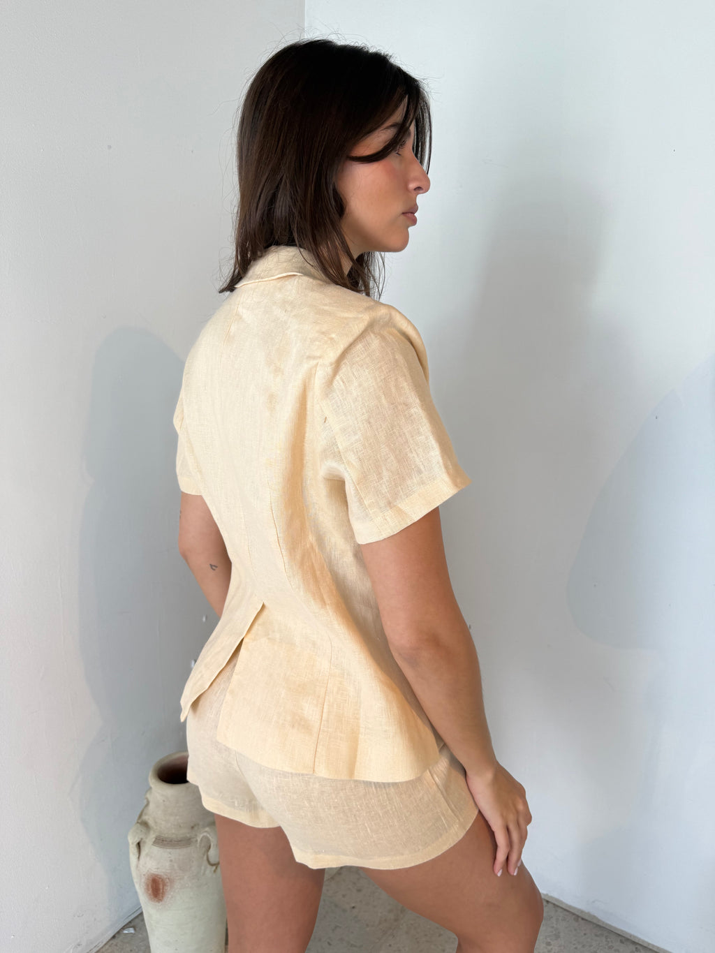 Butter Linen SS Jacket & Short Set