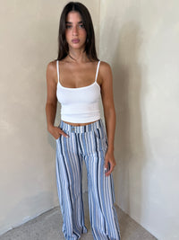 Striped Denim Pants