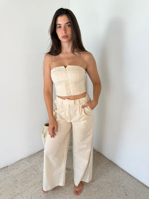 Linen Tube Top & Trouser Set