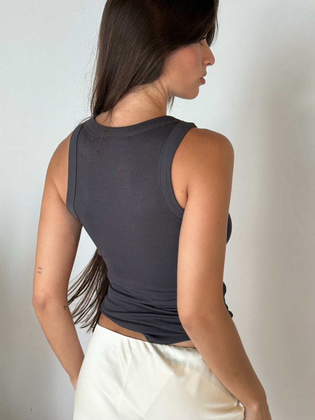 Charcoal Ribbed Tank Top