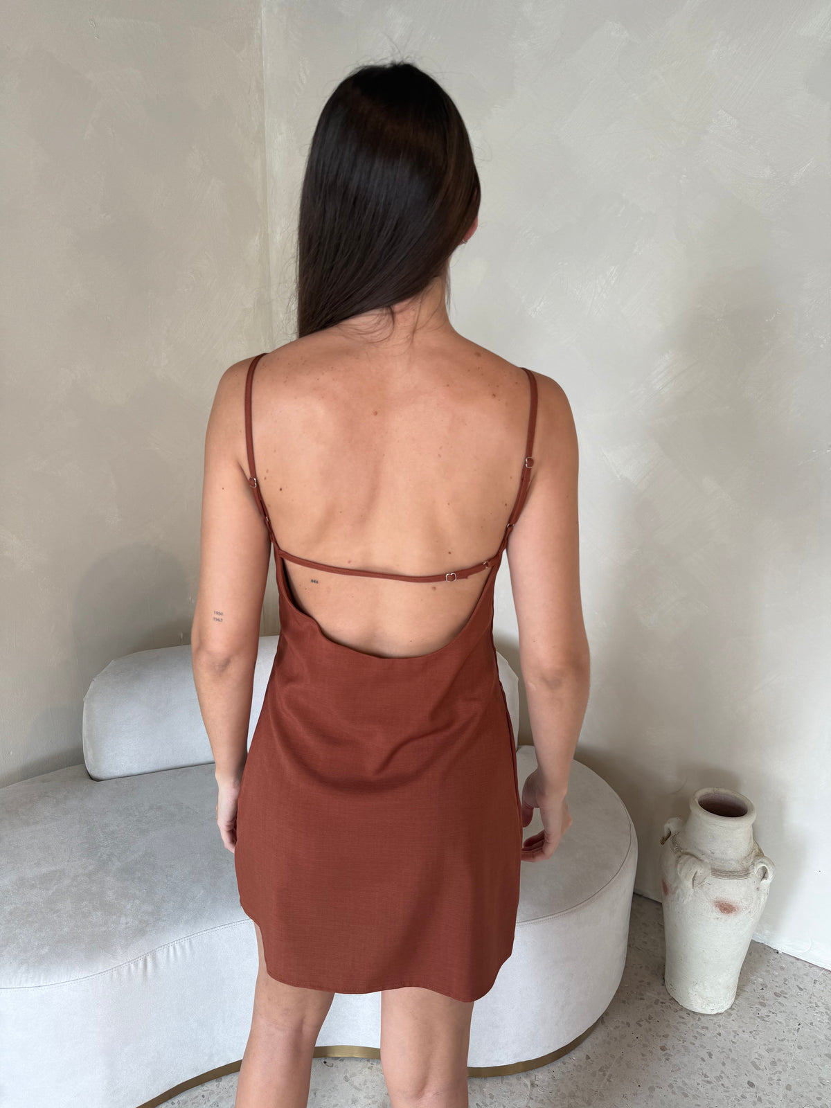 V Neck Mini Dress