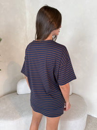 Navy Choco Stripe Set