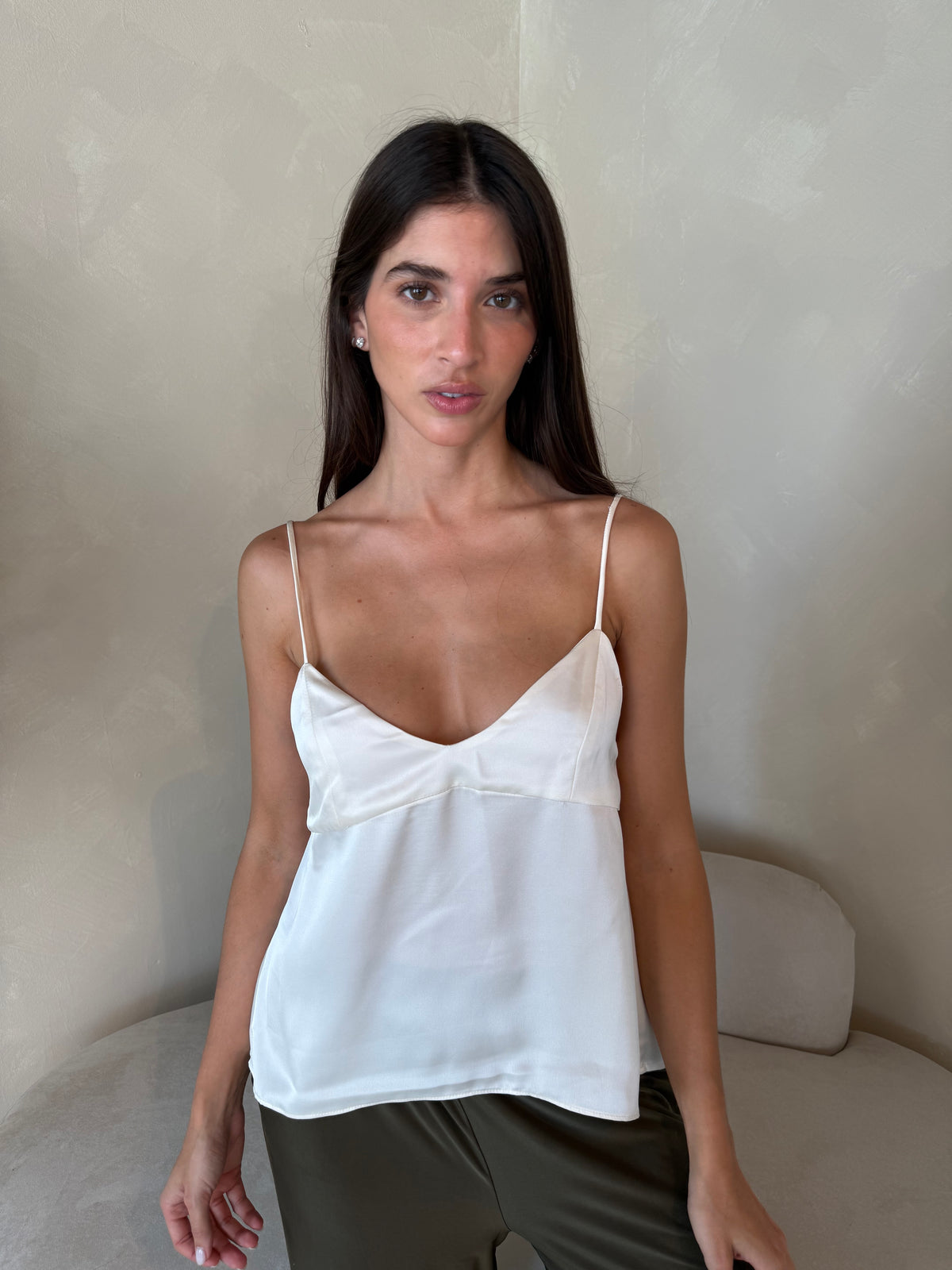 Satin Back Tie Top