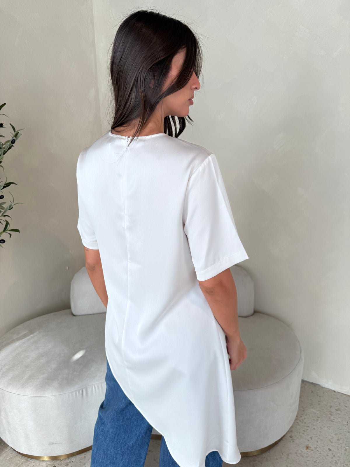 Asymmetric Satin Top