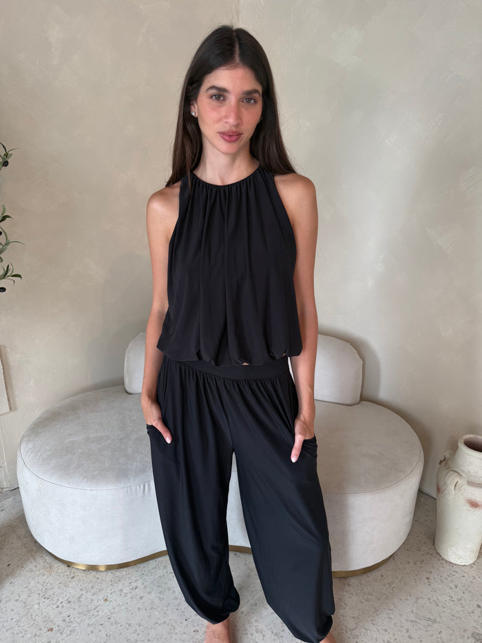 Solid Bubble Top & Pant Set